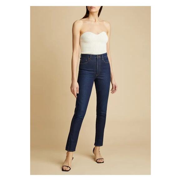 KHAITE Vanessa High Rise Straight Jeans in Detroit (dark wash) 24 - Picture 1 of 10